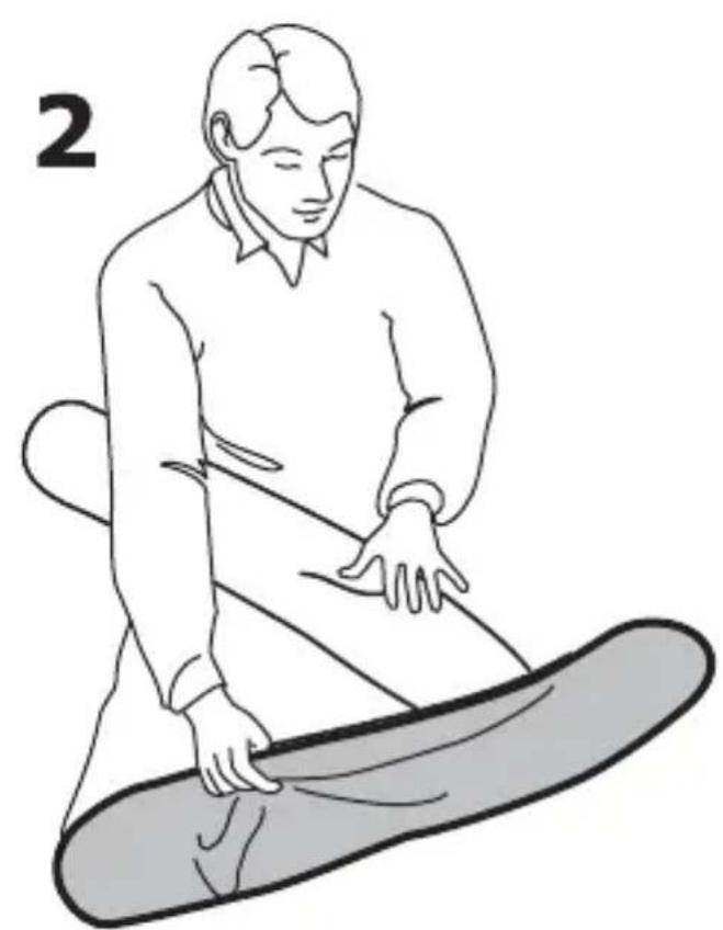 Line drawing of a person performing a stretching exercise on a curved surface (no text or symbols)