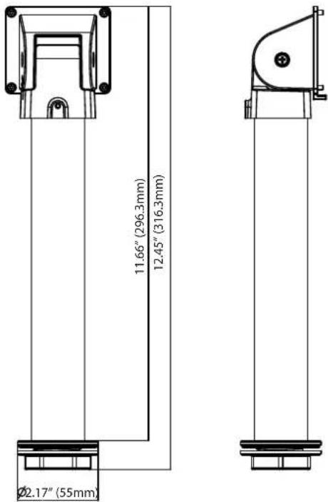 11.66" (296.3mm) 12.45" (316.3mm) Ø2.17" (55mm)