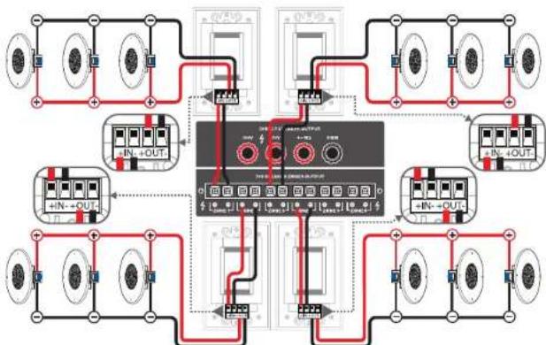 graph TD A["Microcontroller"] -->|IN+OUT| B["Power Supply"] A -->|IN-OUT| C["Output Terminal 1"] A -->|IN-OUT| D["Output Terminal 2"] A -->|IN-OUT| E["Output Terminal 3"] A -->|IN-OUT| F["Output Terminal 4"] A -->|IN-OUT| G["Output Terminal 5"] A -->|IN-OUT| H["Output Terminal 6"] A -->|IN-OUT| I["O…