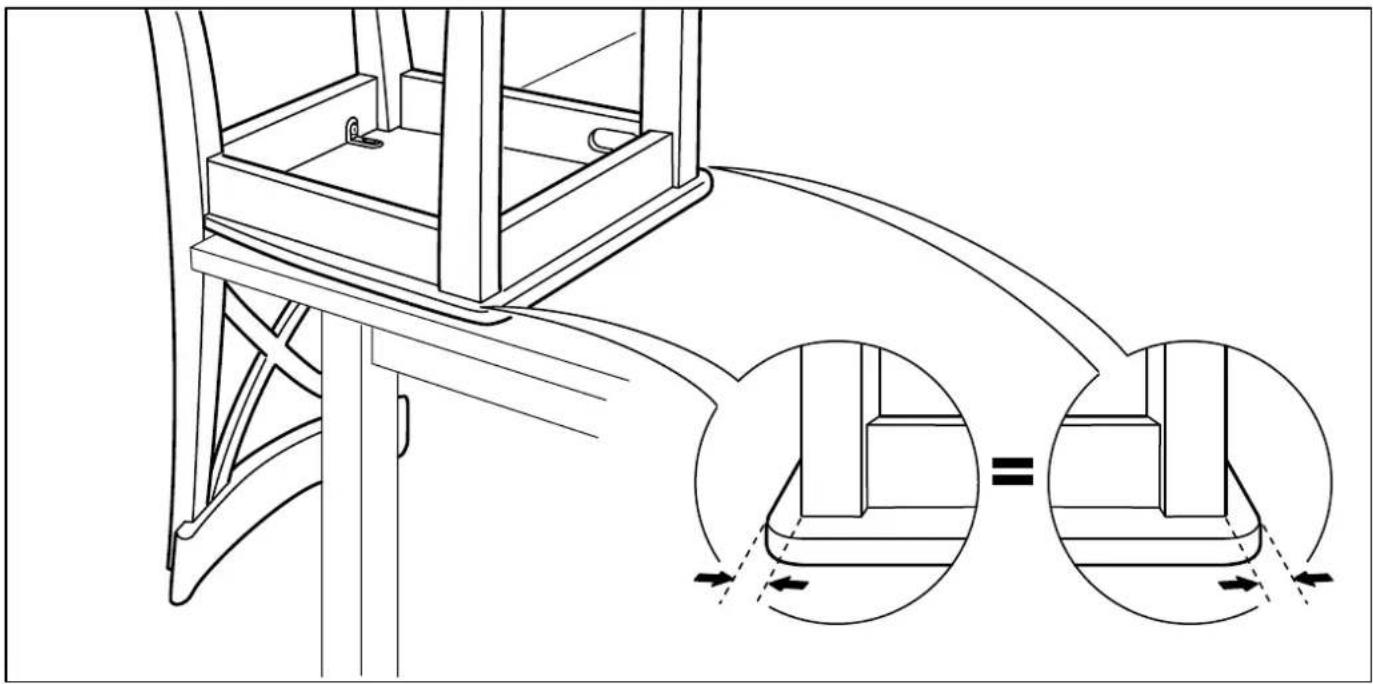 Dessin technique d'un cadre structurel avec deux vues agrandies montrant les composants internes (aucun texte ou symbole)