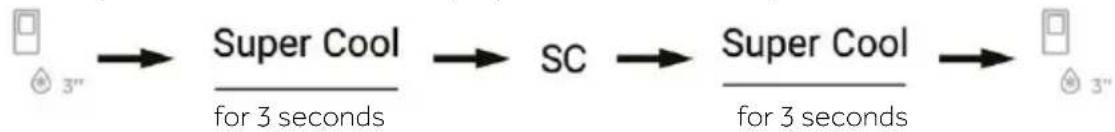 graph LR A["3""] --> B["Super Cool"] B --> C["for 3 seconds"] C --> D["SC"] D --> E["Super Cool"] E --> F["for 3 seconds"] F --> G["3""]