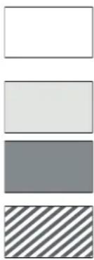 Four horizontal rectangular blocks with varying shades of gray and striped patterns, arranged vertically. No text or symbols.