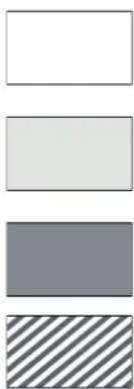 Four horizontal rectangular blocks in grayscale shades, no text or symbols present