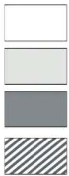 Four rectangular blocks in a row: two plain gray, two solid gray, and one striped with black diagonal stripes (no text or symbols)
