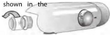 Illustration of a cylindrical device with internal components and a label 'shown in the' (no other text or symbols)