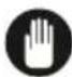 Technical line drawing of a structural component with an inset showing a hand holding a circular component (no text or symbols).