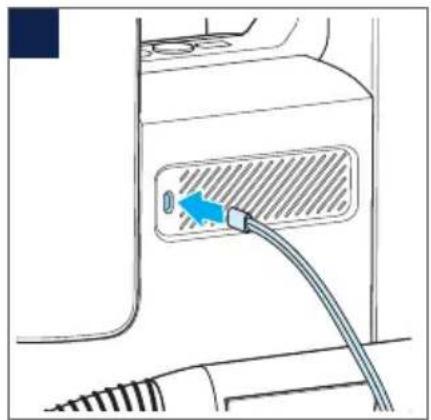 Diagram of a computer interface showing a cable inserted into a drive slot (no text or symbols visible)