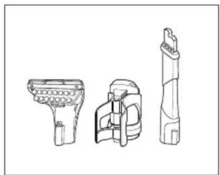 Technical line drawing of three mechanical components (no text or symbols)