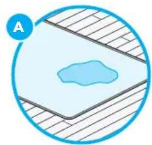 Circular diagram with a blue irregular shape inside a shaded rectangular area, labeled 'A' in the top-left corner (no text or symbols within the diagram itself)