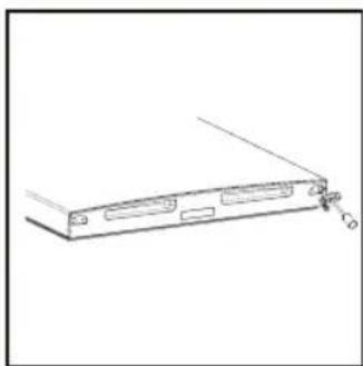 Line drawing of a computer monitor with a cable and indicator lights (no text or symbols)