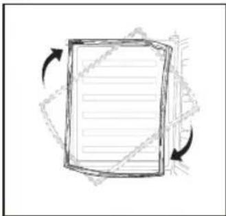 Simple line drawing of a document with arrows indicating rotation around it (no text or symbols)