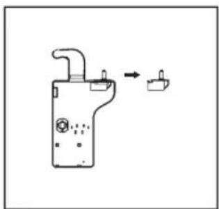 Simple line drawing of a mechanical device with a handle and two ports, no text or symbols present.