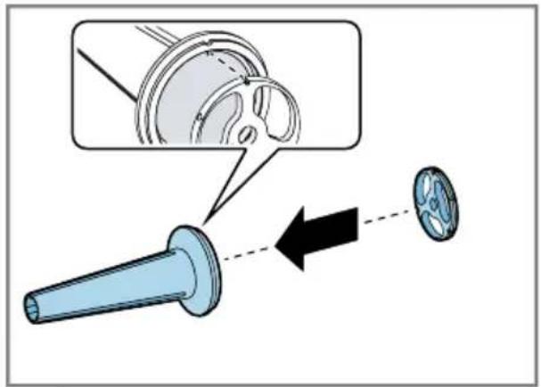 Diagram illustrating a mechanical assembly or disassembly process with labeled components and directional arrows.