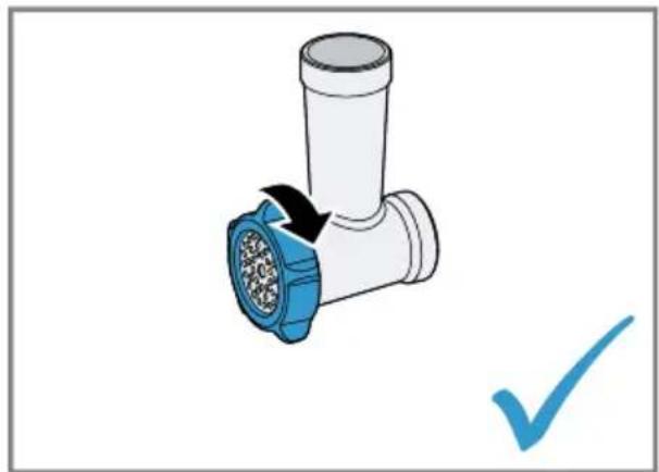 Illustration of a T-junction pipe fitting with blue and white components. No text or symbols present.