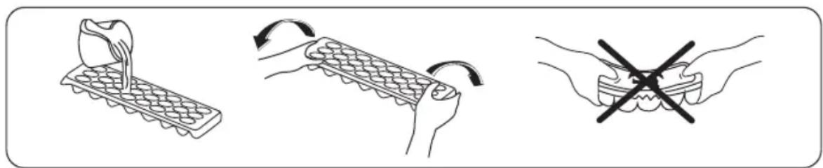 Illustration showing three steps of a dental tool: opening a tooth into a grid, moving a curved arrow, and removing a tooth with a black cross (no text or symbols)