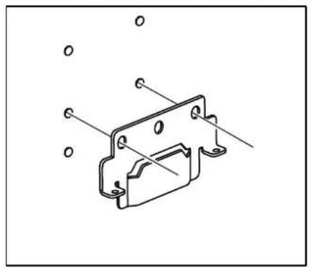 Dessin technique au trait d'un support mécanique avec des trous de montage et des trous de montage (sans texte ni symboles).