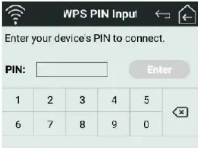 WPS PIN Input Enter your device's PIN to connect. PIN: Enter 1 2 3 4 5 6 7 8 9 0