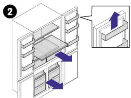 Technical diagram showing a 3D mechanical assembly with directional arrows indicating movement or force, labeled with number 2.