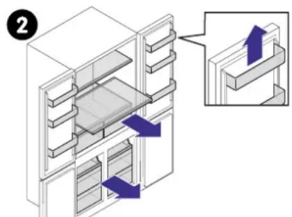 Technical diagram showing a 3D mechanical assembly with directional arrows indicating movement or force, labeled with number 2.