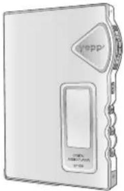 Illustration d'un appareil électronique beige étiqueté 'Yepp' avec un panneau de commande et une grille de haut-parleur (aucun texte ou symbole lisible au-delà de la marque).
