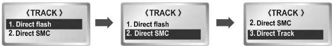 graph LR A["〈TRACK〉\n1. Direct flash\n2. Direct SMC"] --> B["〈TRACK〉\n1. Direct flash\n2. Direct SMC"] B --> C["〈TRACK〉\n2. Direct SMC\n3. Direct Track"]