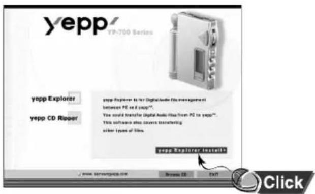 yepp Série YP-700 yepp Explorer yepp CD Hacker step Explorer est la gestion de fichiers audio numériques entre PC et yrapp** Vous pouvez transférer des fichiers audio numériques du PC vers yrapp** Ce logiciel couvre également la transformation d'autres types de fichiers. yepp Explorer s'installe www…