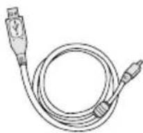 Illustration d'un câble USB avec deux connecteurs (aucun texte ou symbole).