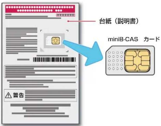 台紙(説明書) miniB-CAS カード 警告