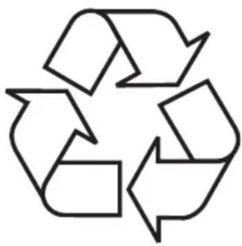 Recycling symbol composed of three chasing arrows forming a triangle (no text or labels).