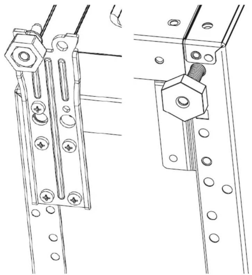 Technical line drawing of two mechanical components with bolts and fasteners (no text or symbols).