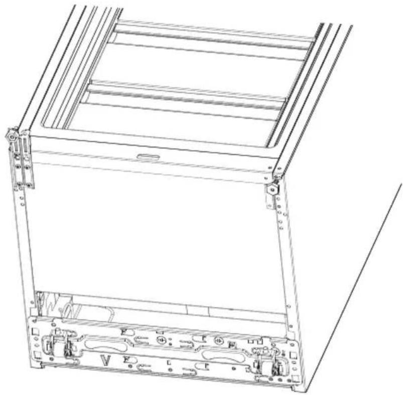 Technical line drawing of a mechanical assembly with no visible text or symbols