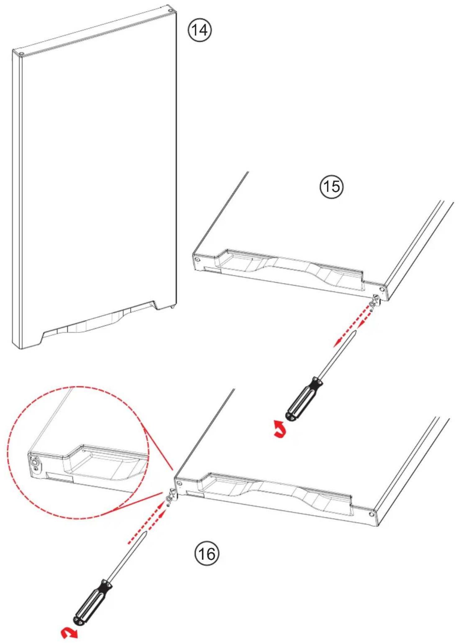 Technical diagram illustrating a mechanical assembly with numbered steps and a magnified inset showing the component being adjusted.