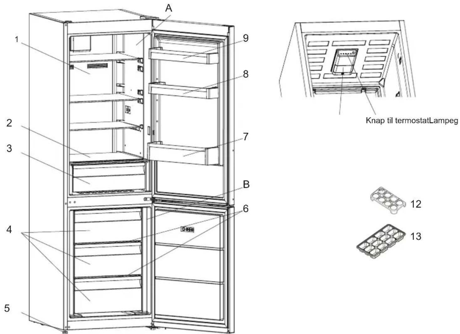 VESTFROST VCF 20180 NoFrost - PARTS AND COMPARTMENTS OF THE APPLIANCE - 1