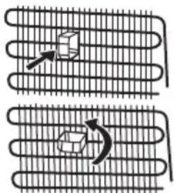 Diagram showing two coiled structures with arrows indicating motion. No text or symbols present.