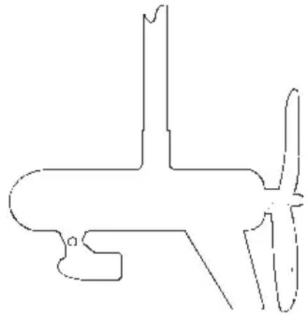 Pure technical line drawing of a mechanical component without any text, numbers, or symbols