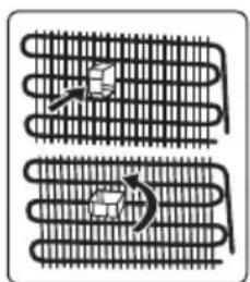 Diagram of two coiled heat exchangers with heat transfer arrows (no text or labels)