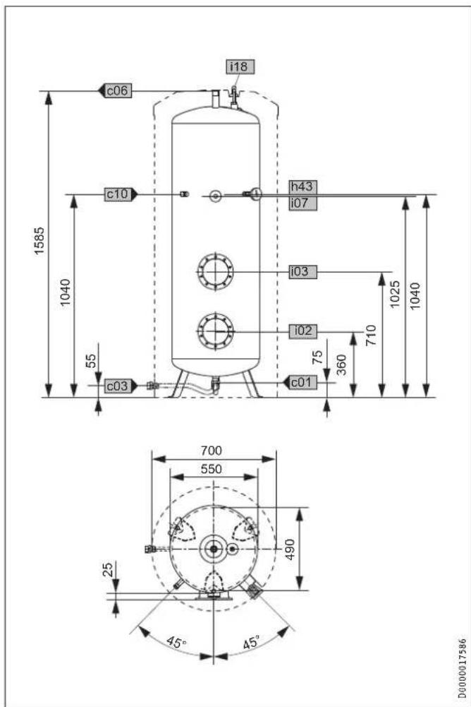 STIEBEL ELTRON SB 402 S - Cotes et raccordements - 1