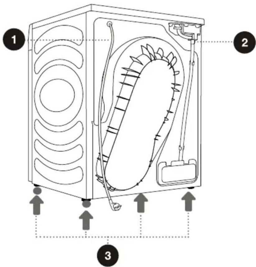 Technical diagram of a refrigerator interior with labeled components and directional arrows indicating flow or movement.