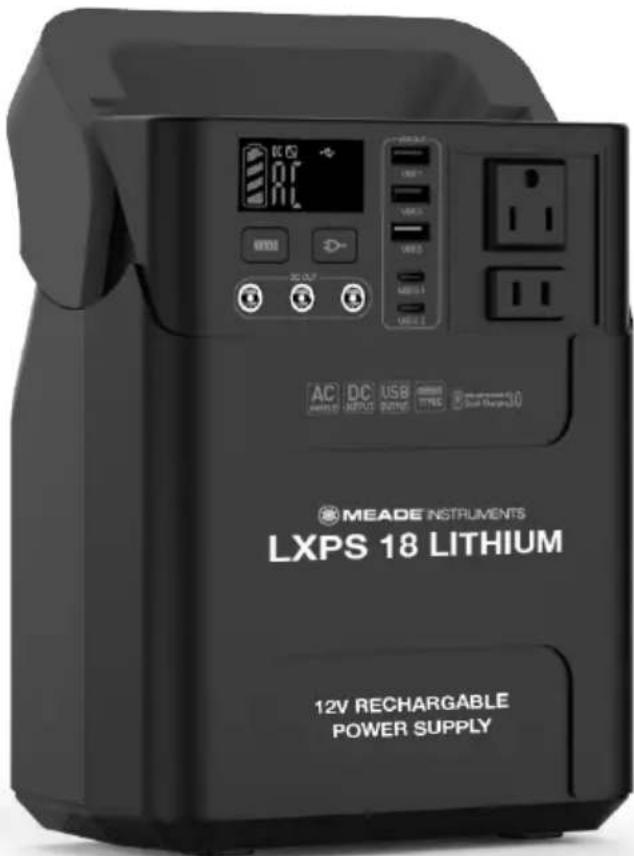 MEADE INSTRUMENTS LXPS 18 LITHIUM 12V RECHARGABLE POWER SUPPLY