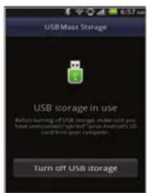 USB Mass Storage USB storage in use Before running off USB storage, make sure you have uncontrolled / improved your Android 90 call into your computer. Turn off USB storage