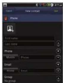 New contact Phone Email name Last name Phone Mobile Phone Email Group No group