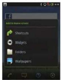 f ADD to Inside Screen Shortcuts Widgets Folders Wallpapers