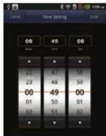 Cancel Time Setting 00 49 00 Battery Battery Battery 22 47 58 23 48 59 00 49 00 01 50 01 02 51 02 ↓ ↓ ↓