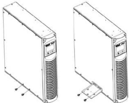 Technical line drawing of two server rack units with cooling fans and mounting base (no text or symbols)