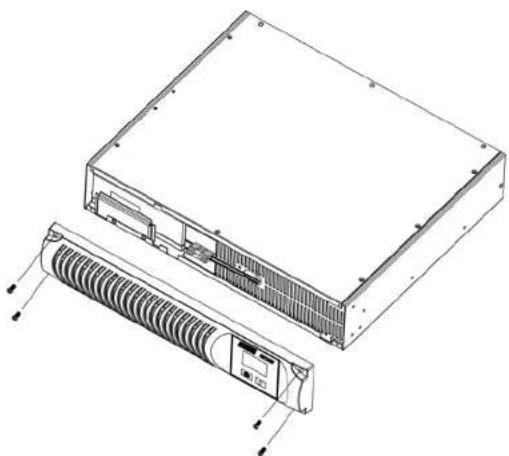Technical line drawing of an electronic device showing front panel, rear panel, and internal components (no text or symbols)