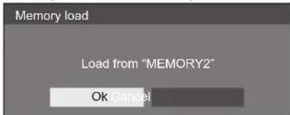 Memory load Load from "MEMORY2" Ok Cancel