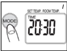 MODE SET TEMP. ROOM TEMP. TIME 20:30