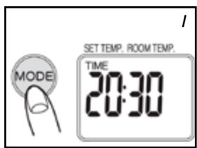 MODE SET TEMP. ROOM TEMP. TIME 20:30