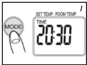 MODE SET TEMP. ROOM TEMP. TIME 20:30