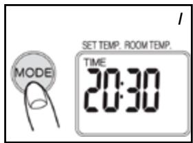 MODE SET TEMP. ROOM TEMP. TIME 20:30